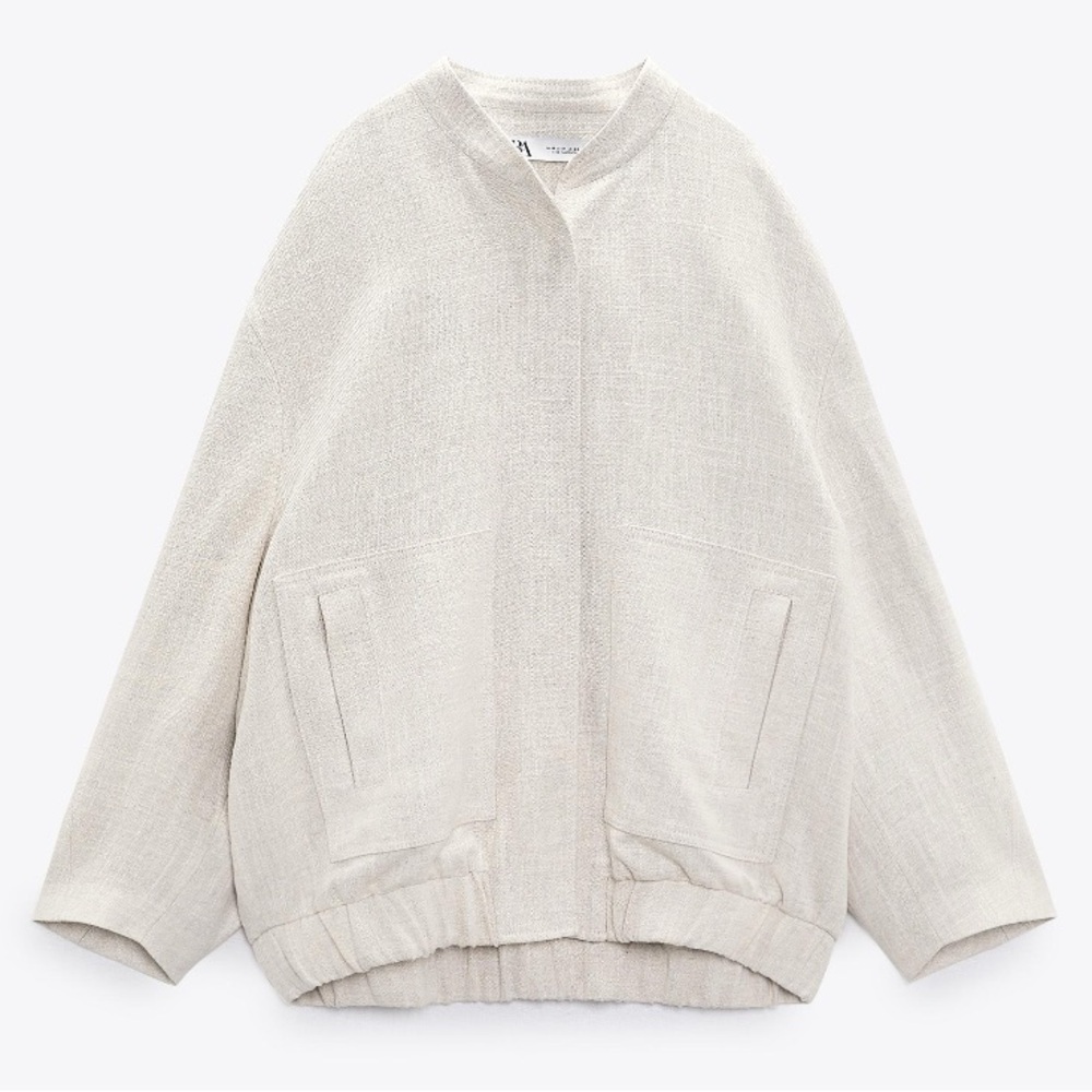 Oversized Linen Blend Bomber Limited Edition